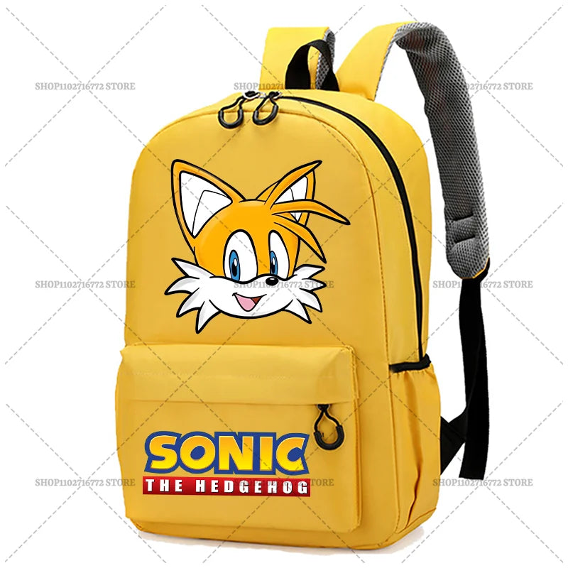 Cartoon Sonic Backpack — School Bag for Kids & Teens Featuring Amy, Rose & Shadow Characters, Perfect Gift for Boys
