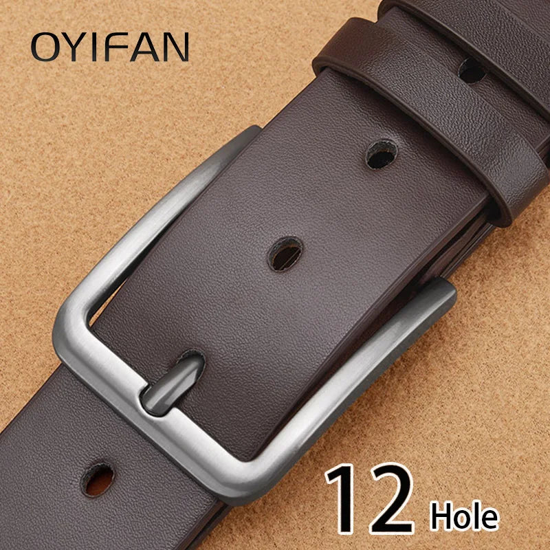 Men's PU Leather Belt with Alloy Pin Square Buckle - Fashionable Business and Leisure Belts in Black, Coffee Brown for Jeans