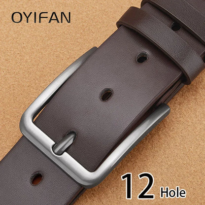 Men's PU Leather Belt with Alloy Pin Square Buckle - Fashionable Business and Leisure Belts in Black, Coffee Brown for Jeans