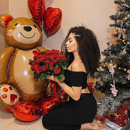 Valentine's Day Big Love Bear Foil Balloons - Perfect for Wedding and Engagement Party Decorations, Romantic Gifts