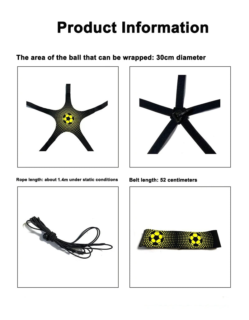 Football Kick & Throw Training Belt - Adjustable Waist Strap for Soccer Ball Control, Elastic Equipment for Kids