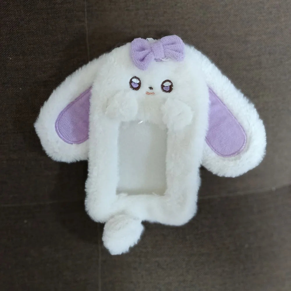 Multifunctional Rabbit & Dog Photocard Case - Cute Photo Card Holder for Idol Photos, Collectibles & Protective Storage