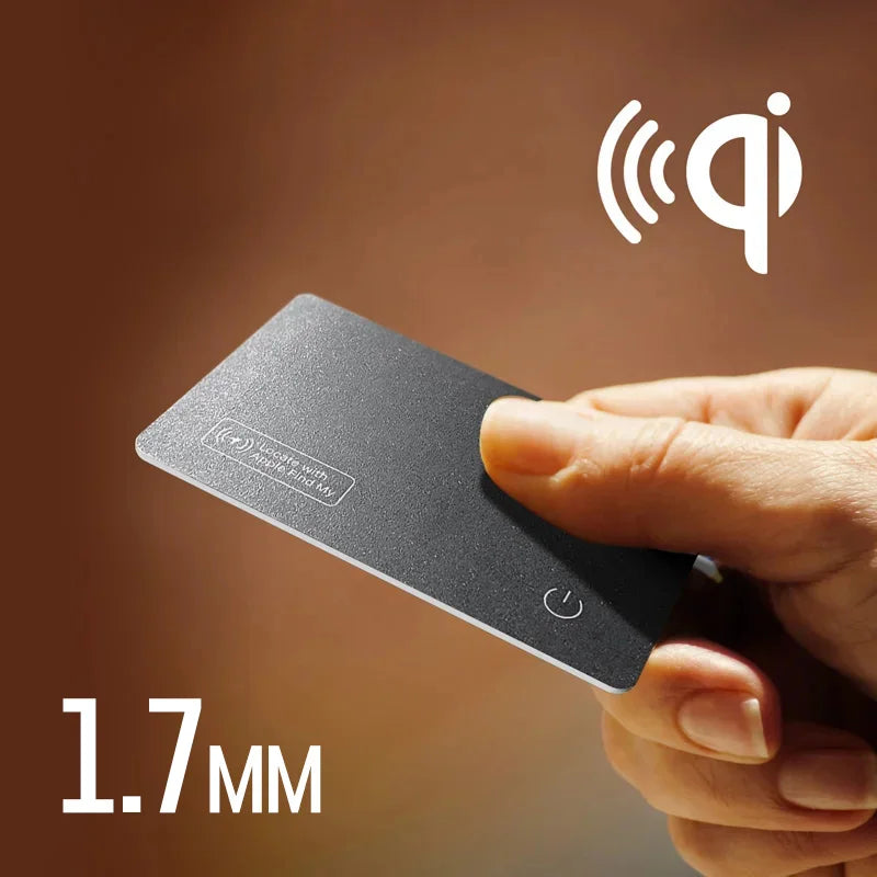 Wireless Charging Tracking Card Wallet - Smart Mini Locator Tag for iPhone Find My Device Replacement