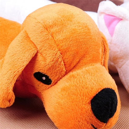 Plush Squeaky Dog Chew Toy - Interactive Teeth Cleaning Toy for Small & Medium Dogs