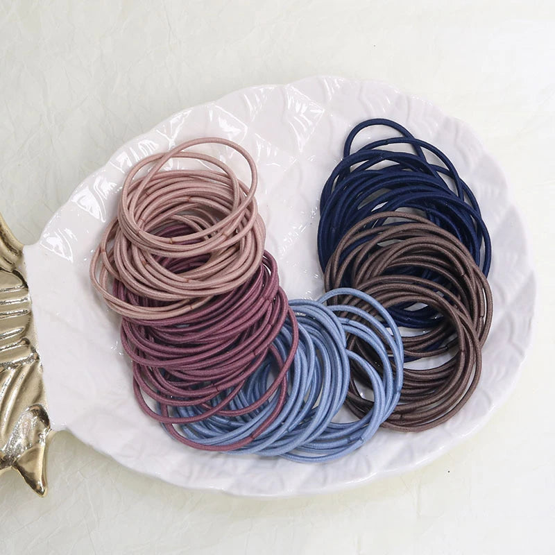 100PCS Hair Ties Elastic Rubber Bands - Thin Ponytail Scrunchies for Women & Men, Hair Accessories