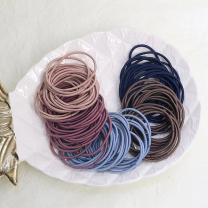 100PCS Hair Ties Elastic Rubber Bands - Thin Ponytail Scrunchies for Women & Men, Hair Accessories