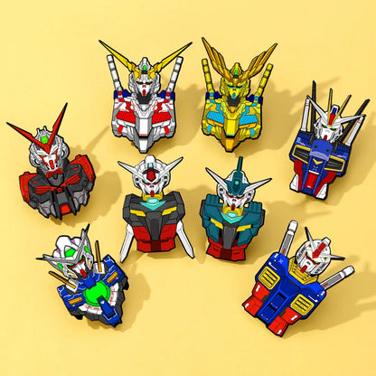 QHOT Mobile Suit Gundam Enamel Pins - Cartoon Alloy Brooch Badges for Bags, Backpacks and Anime Accessories