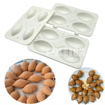 4-Hole Manual Meatball Maker Mold – Kitchen Meatloaf & Stuffed Kibbeh Tool, Roll Cake & Dessert Shaping Press