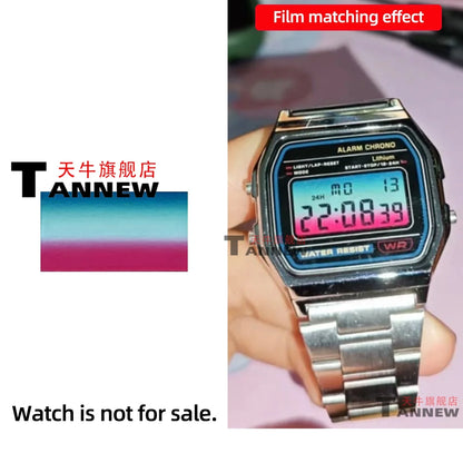 Casio F-91W A158W A168 Mod Kit - STN HD Display, Rainbow Gradient Display Sticker & Complete Watch Makeover Set