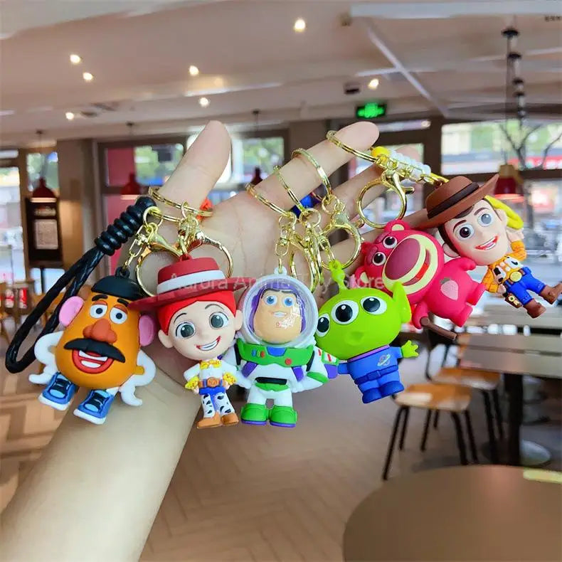 Kawaii Anime Disney Toy Story Keychain – Cartoon Doll Pendant Keyring for Kids, Personalized Gift
