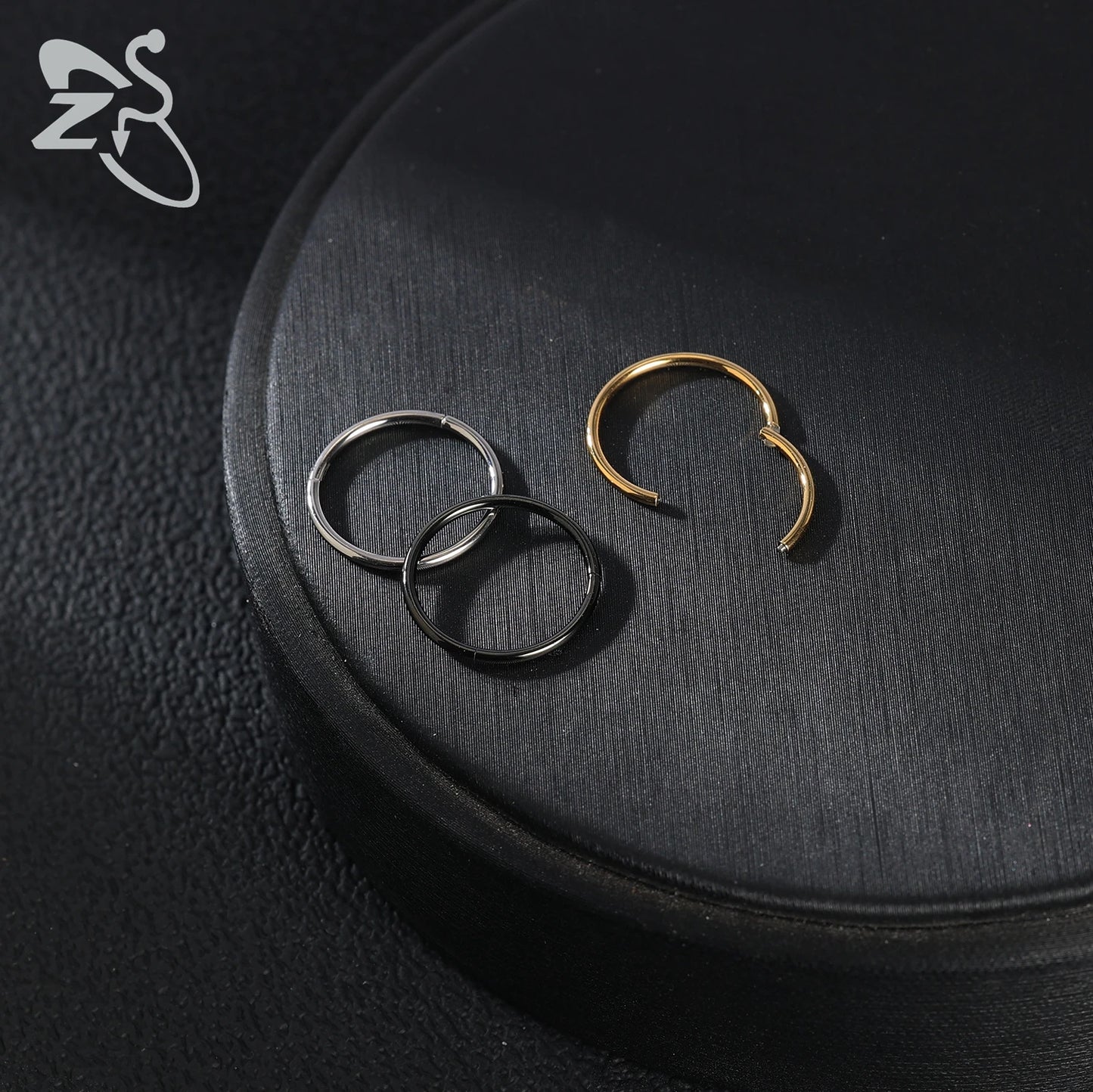 ZS G23 Titanium Steel Nose Ring – Round Septum & Cartilage Piercing Jewelry for Men & Women (20G/18G/16G, 6–14mm)