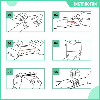 RHINO RESCUE Zip Stitch Wound Closure Kit – Dressings & Strips for Cut Care
