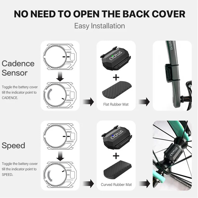 CYCPLUS Dual Sensor Bike Computer — Cadence & Speedometer with ANT+ Bluetooth, Waterproof GPS Cycling Accessory