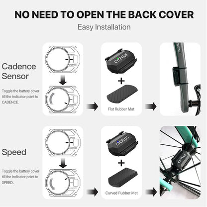 CYCPLUS Dual Sensor Bike Computer — Cadence & Speedometer with ANT+ Bluetooth, Waterproof GPS Cycling Accessory