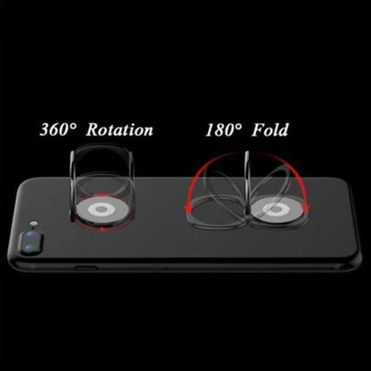360° Rotating Metal Phone Grip Stand - Foldable Finger Ring Holder for iPhone 17, 16 Pro, Samsung and Other Smartphones