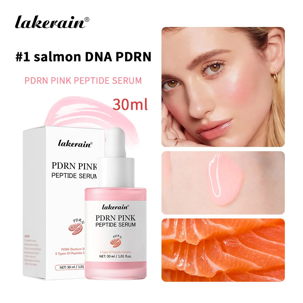 Salmon PDRN Pink Peptide Facial Serum 30ml - Deep Hydration, Moisturizing Glow and Korean Skincare Essence