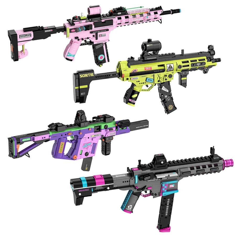 Cool Toy Gun Building Block Set – Mini Plastic Military Weapon Model for Boys’ Assembly & Gifts