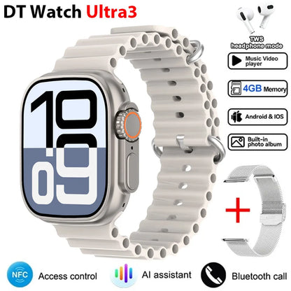2025 DT Ultra 3 Pro Smartwatch – NFC, Bluetooth Call, Music & Video, Waterproof for Android & iOS, 32GB