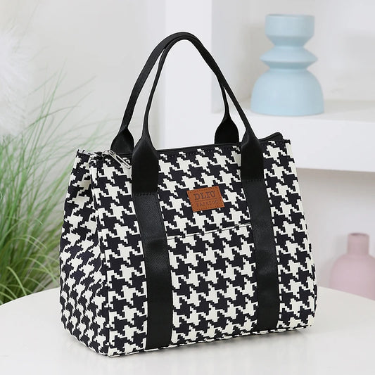 Insulated Commuter Lunch Bag with Storage Pouch — Portable Handbag for Office, Thermal Food Carrier with Meal Box Included