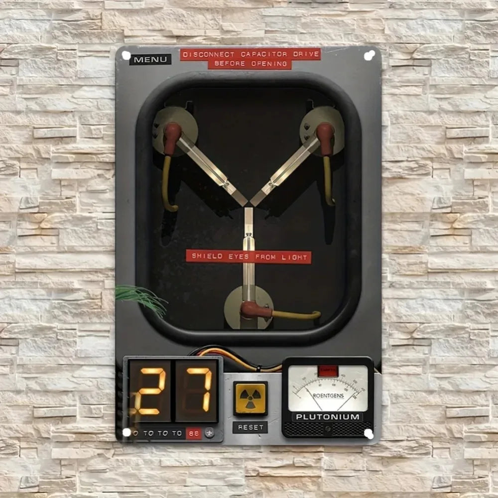Back to the Future Rheological Capacitor Metal Sign - 8x12 Inch Art Deco Iron Wall Plaque for Movie Fans