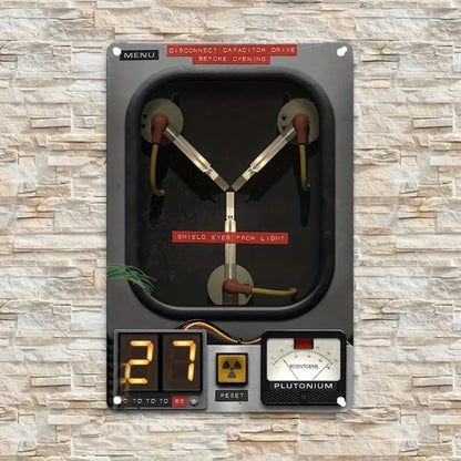 Back to the Future Rheological Capacitor Metal Sign - 8x12 Inch Art Deco Iron Wall Plaque for Movie Fans