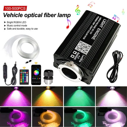 12W RGBW Starry Sky Car Ceiling Light - Fiber Optic APP Control Interior Atmosphere Light for Car & Home Decor