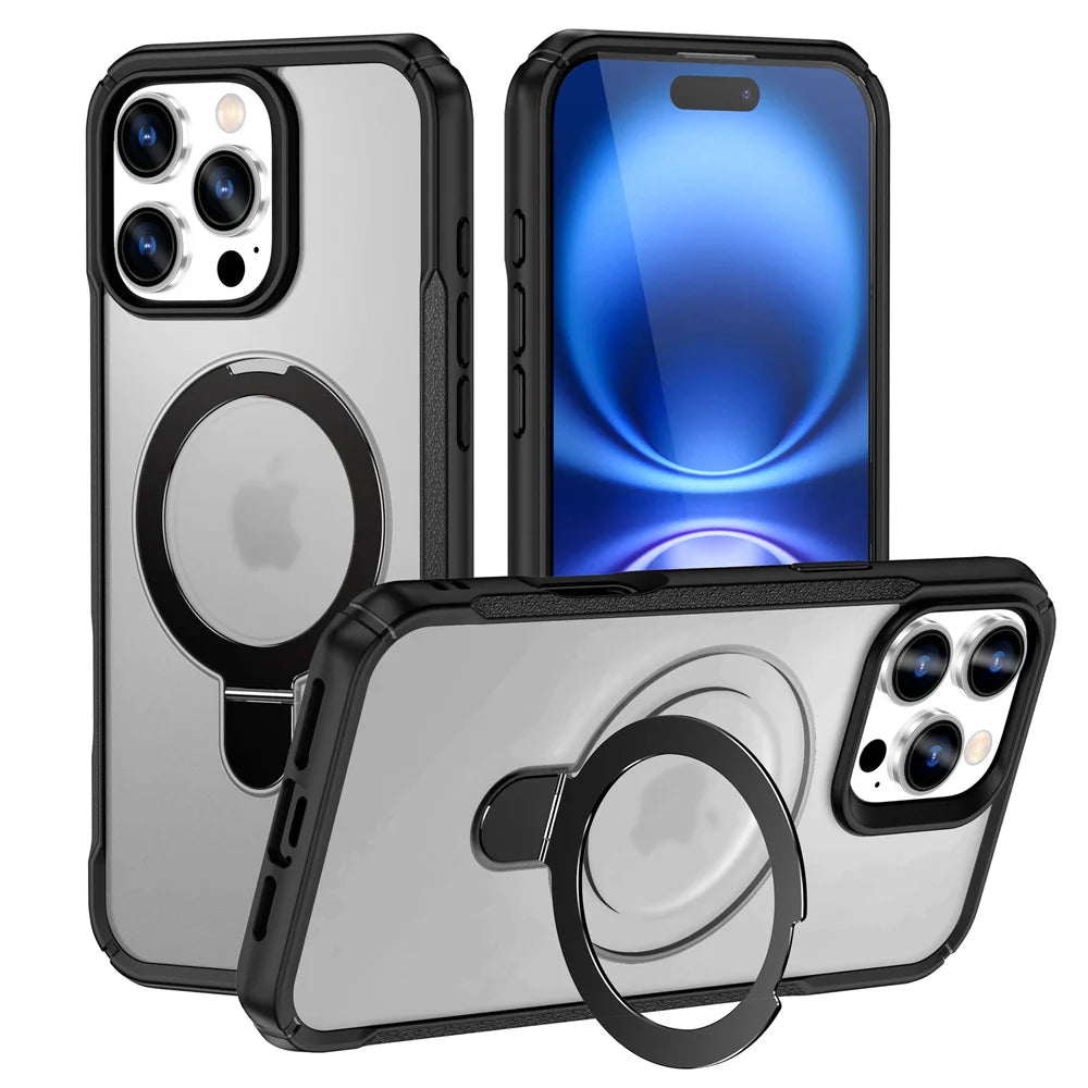 MagSafe Foldable Magnetic Wireless Charging Stand Case — Anti-Slip Bumper for iPhone 11–17 (incl. 16E) Pro/Max
