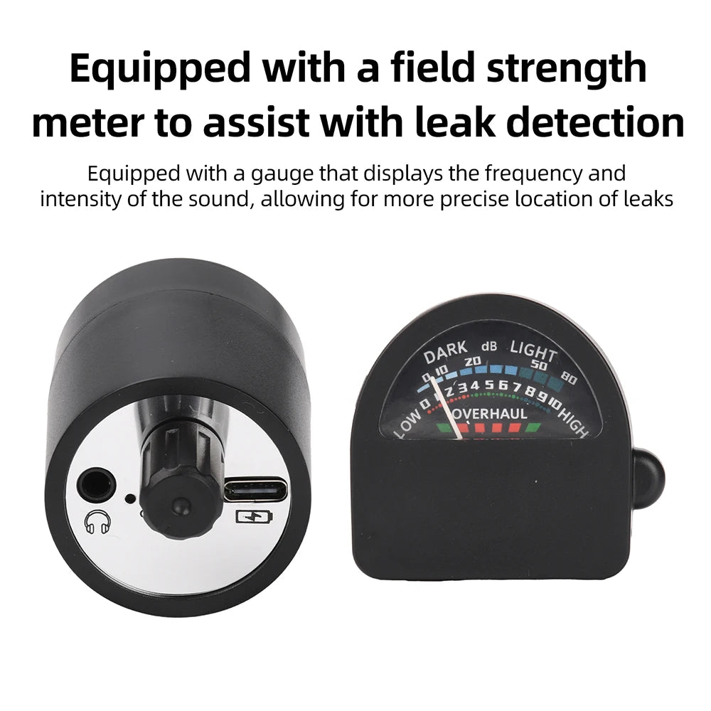 Home Pipe Leak Detector - High-Sensitivity Wall Leakage Tester with Type-C Charging & Noise-Canceling Headphones
