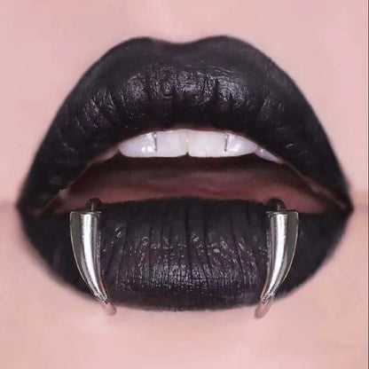 Stainless Steel Gothic Sharp Teeth Lip Clip | Punk Non-Piercing Halloween Jewelry for Women & Men
