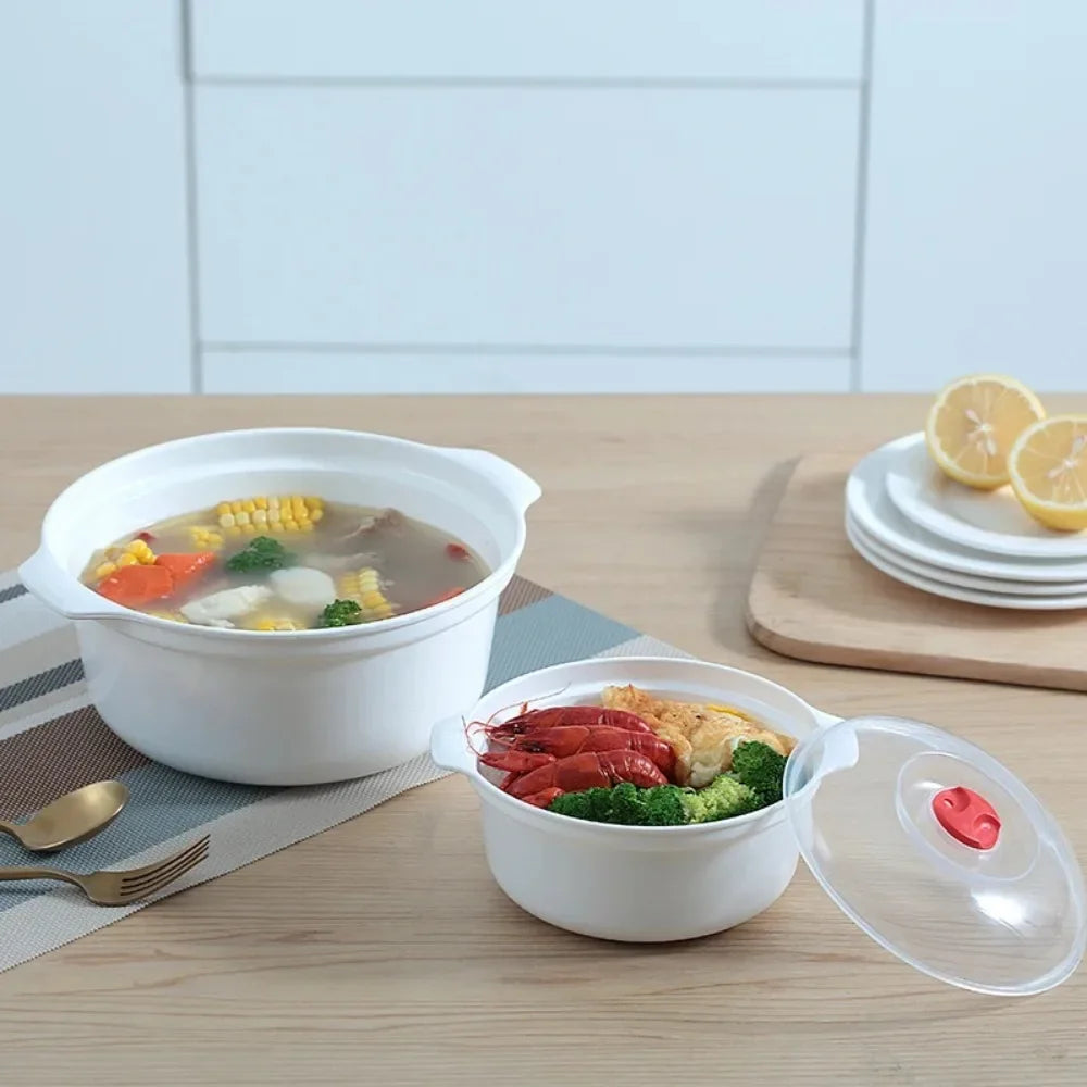 Microwave Oven Soup & Rice Steamer – Eco-Friendly Food Grade Heated Pot with Lid