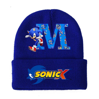 Sonic Cartoon Kids Knitted Hat – Cotton Winter Woolen Cap for Boys & Girls, Cute Anime Headgear Gift