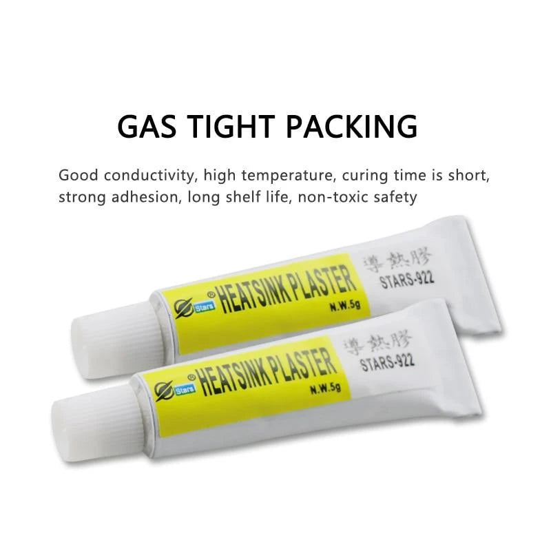 1/3/5pcs Thermal Paste Conductive Adhesive – Heatsink Glue for Chip, VGA, RAM, LED, IC Cooler & Radiator Cooling