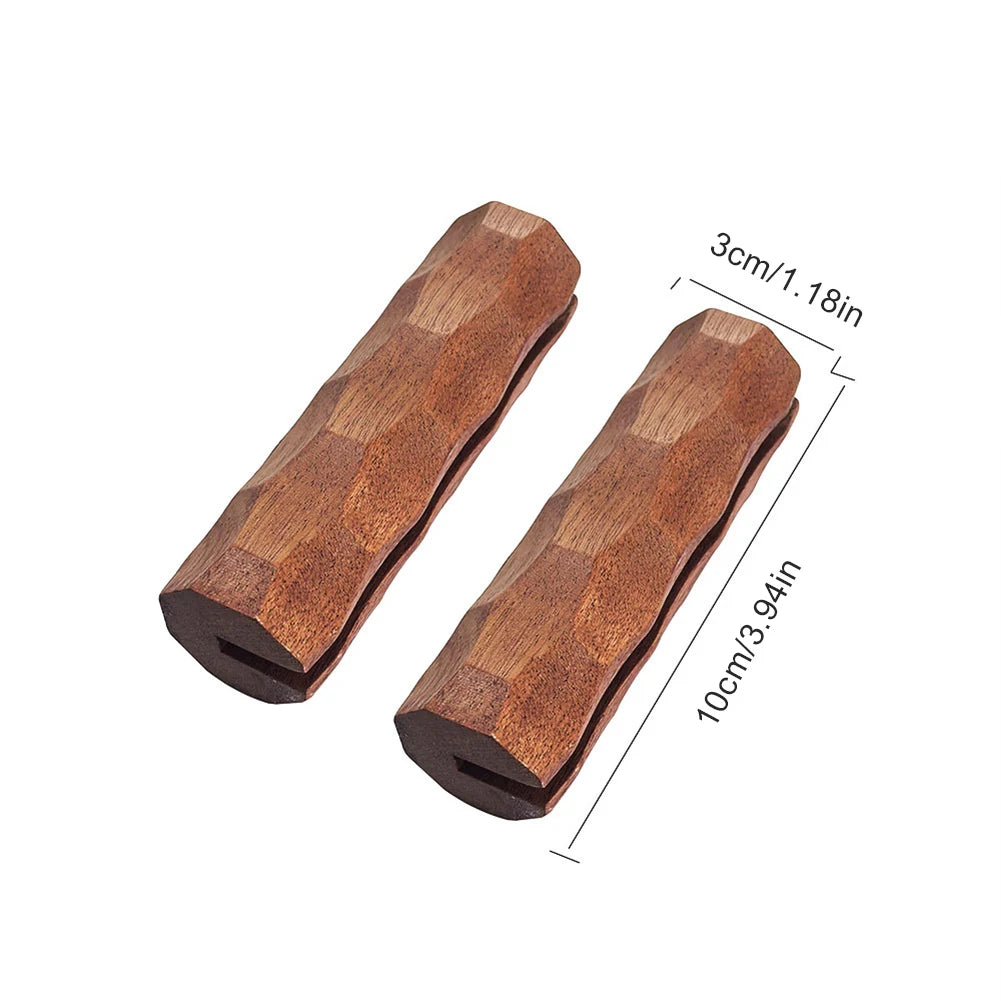2Pcs Sapele Pan Handles - Heat-Resistant Insulated Anti-Scald Grips for Grill, Sauce & Sauté Pans