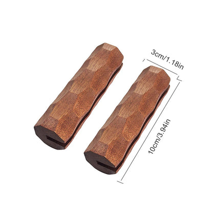 2Pcs Sapele Pan Handles - Heat-Resistant Insulated Anti-Scald Grips for Grill, Sauce & Sauté Pans