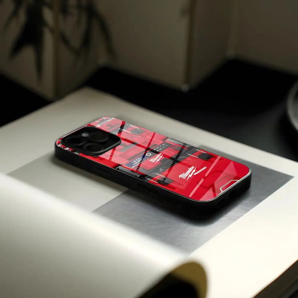 M-Milwaukees Logo Animation Glass Phone Case - Protective Cover for iPhone & Samsung Galaxy Models
