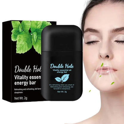 Anti-Snoring Nasal Inhaler — Two-Nostril Aromatherapy Stick with Energy Oil for Sleepiness Relief