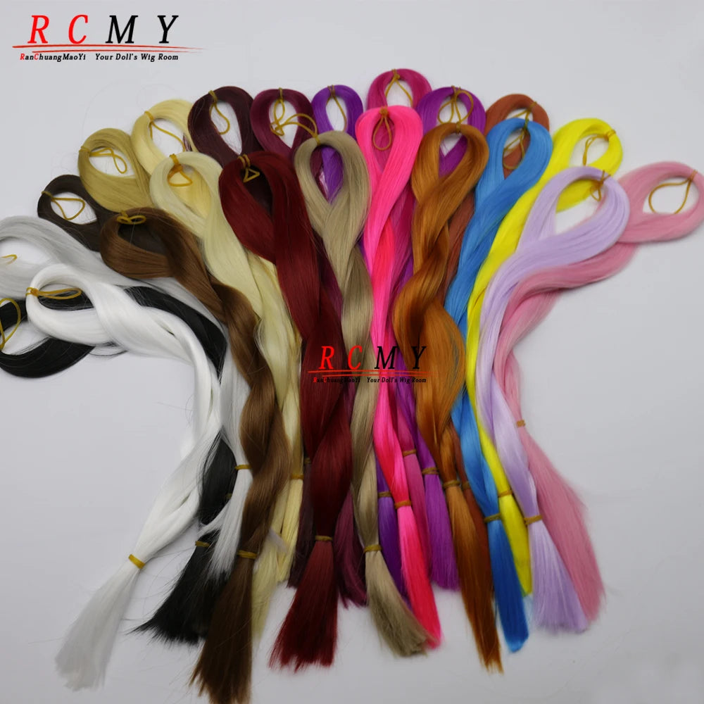 RCMY BJD/SD Doll Wig - Soft Blue Heat-Resistant Silk Synthetic Hair for 1/3, 1/4 & 1/6 Dolls