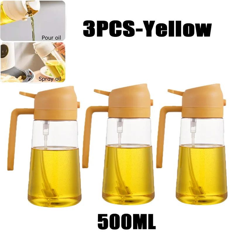 Oil Spray Bottle - 200/300/500ml Cooking Olive Oil Sprayer for BBQ Baking Vinegar & Kitchen Use