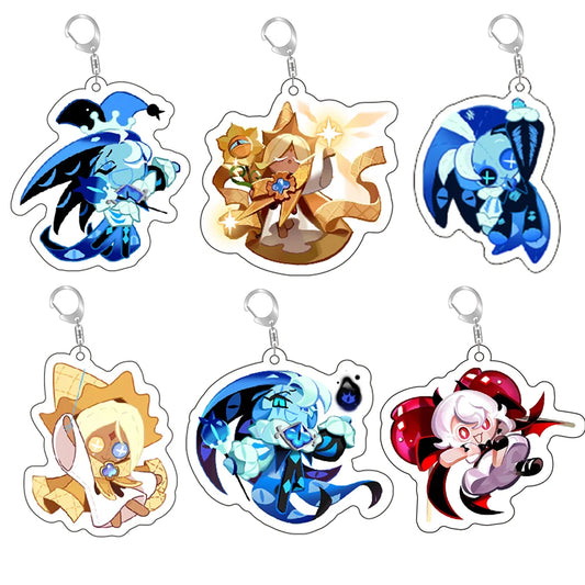 Cookie Chibis Keychain – Shadow, Milk & Pure Vanilla Bag Keyrings for Gamer Fans