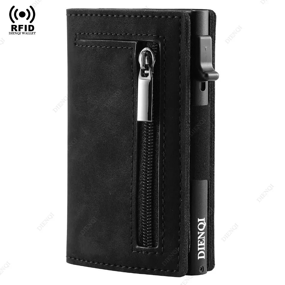 Luxury RFID Blocking Metal Card Holder – Slim Aluminium Wallet for Men, Minimalistic Credit Card & Money Bag