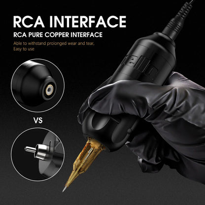 Ambition Stroke 4.0mm Rotary Tattoo Machine with Coreless Motor, 33mm Grip, RCA Interface, Permanent Makeup Pen for Body Art