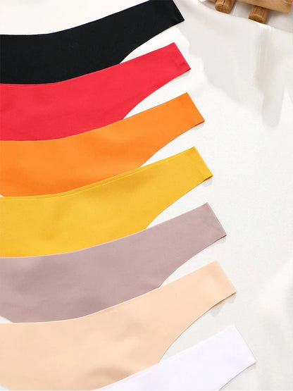 FINETOO 6PCS Seamless Ice Silk Thongs for Women – Breathable T-Back Crotch Briefs, Sexy Solid Tanga Lingerie in 10 Colors