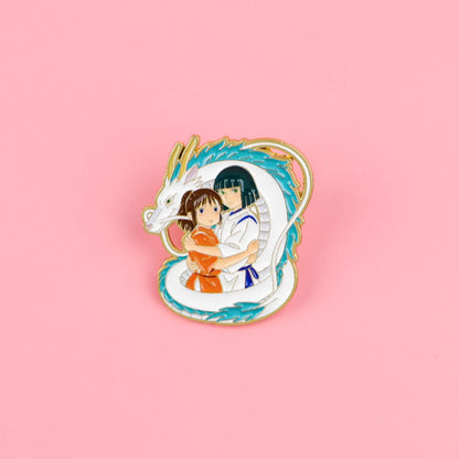 2-Piece Cool Dragon Enamel Pin Set - Cartoon Anime Lapel Brooches for Coats, Fashion Accessories and Gifts for Friends