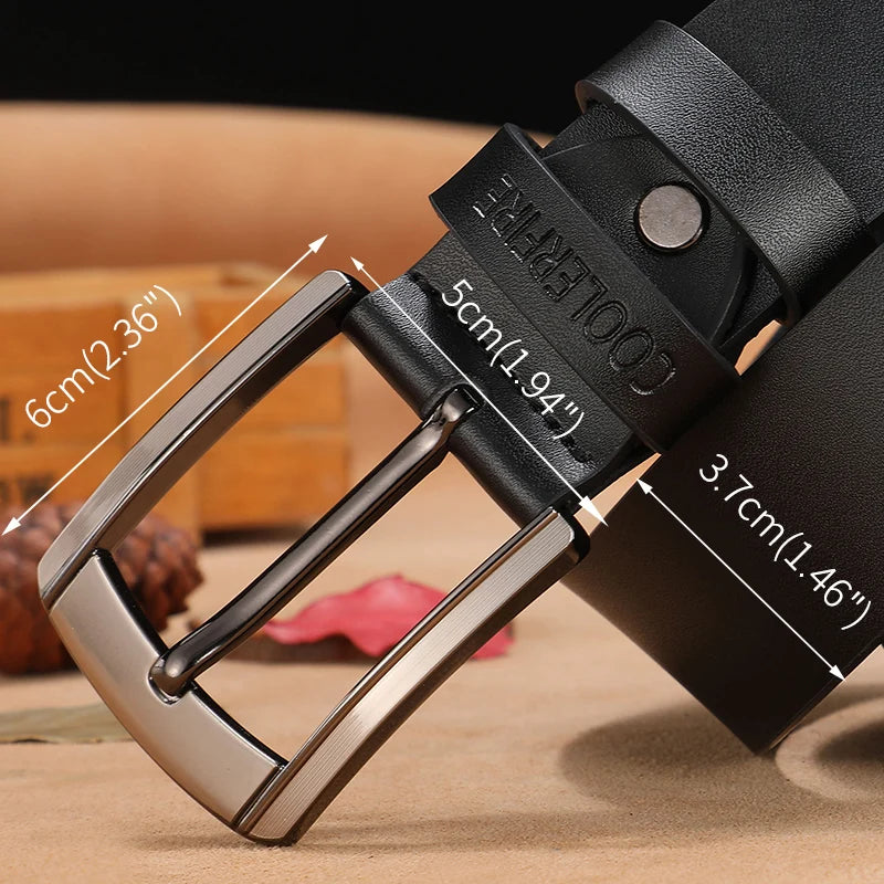 Men's High-Quality Genuine Leather Belt – Luxury Designer Cowskin Fashion Strap for Jeans & Cowboy Style