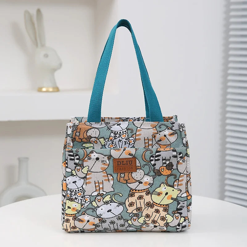 Cute Cartoon Insulated Lunch Bag – Large Capacity Bento Cooler for School, Work & Travel