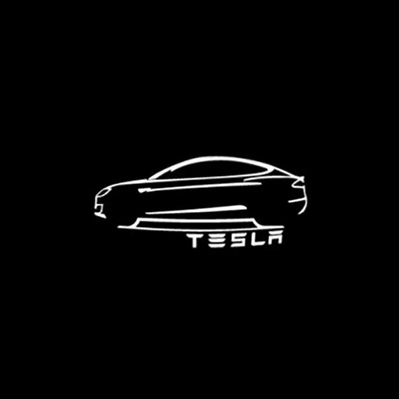 Tesla LED Welcome Light – 2/4PCS Ultra-Bright Puddle Projector Lights for Model Y, 3, S & X