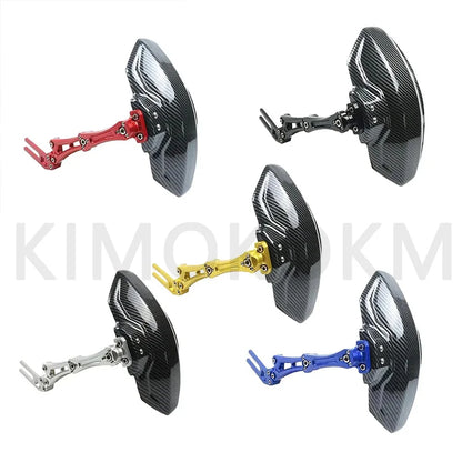 Adjustable Motorcycle & Bike Rear Wheel Fender Mudguard, Imitation Carbon Fiber Aluminum Alloy, Universal Extender Accessory