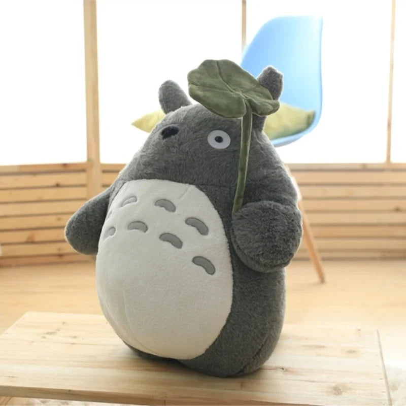 Cartoon Laugh Heartily Totoro Plush Toy — Stuffed Anime Movie Totoro, Lotus Leaf Pillow Plushie, Japanese-Style Doll Gift