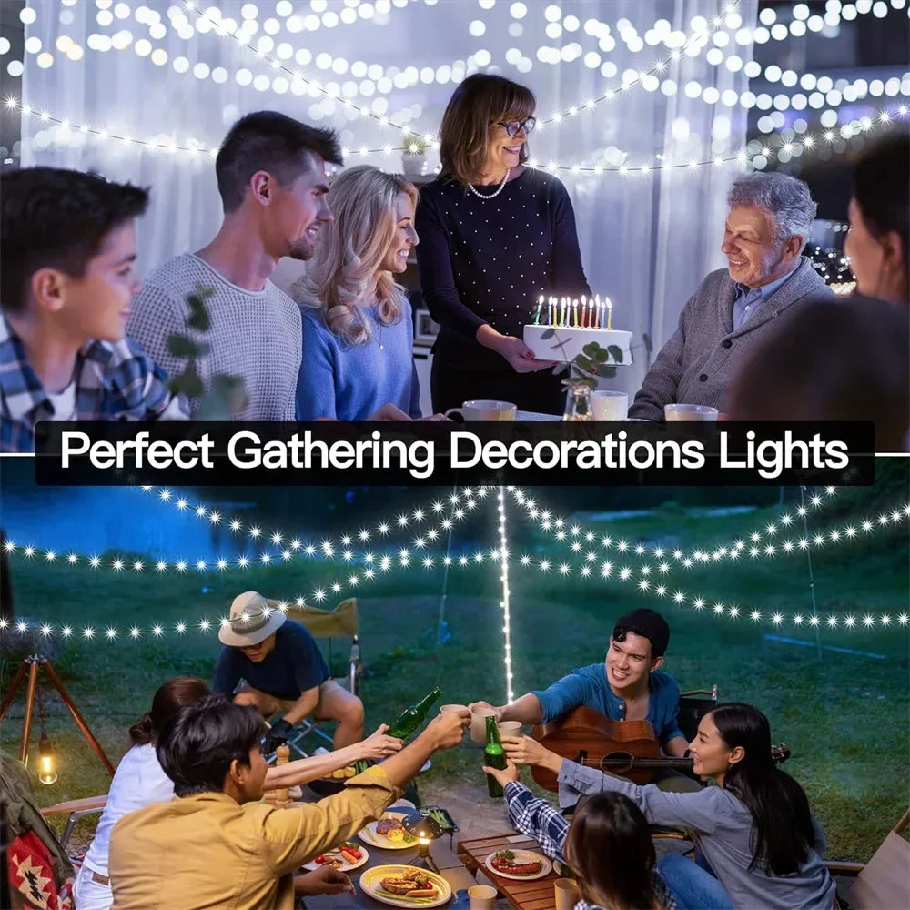 1000 LED Green Wire Fairy String Lights | Waterproof Christmas Tree & Holiday Decor, US/EU Plug 110V/220V