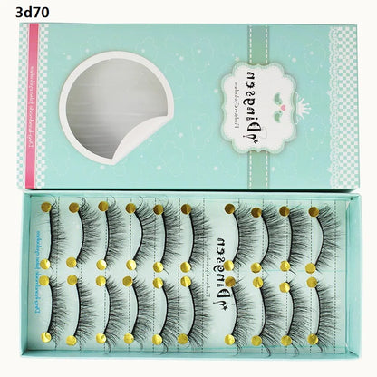 DINGSEN 10 Pairs Handmade Eyelash Fans – Individual False Lashes for Beauty & Makeup, Factory Price
